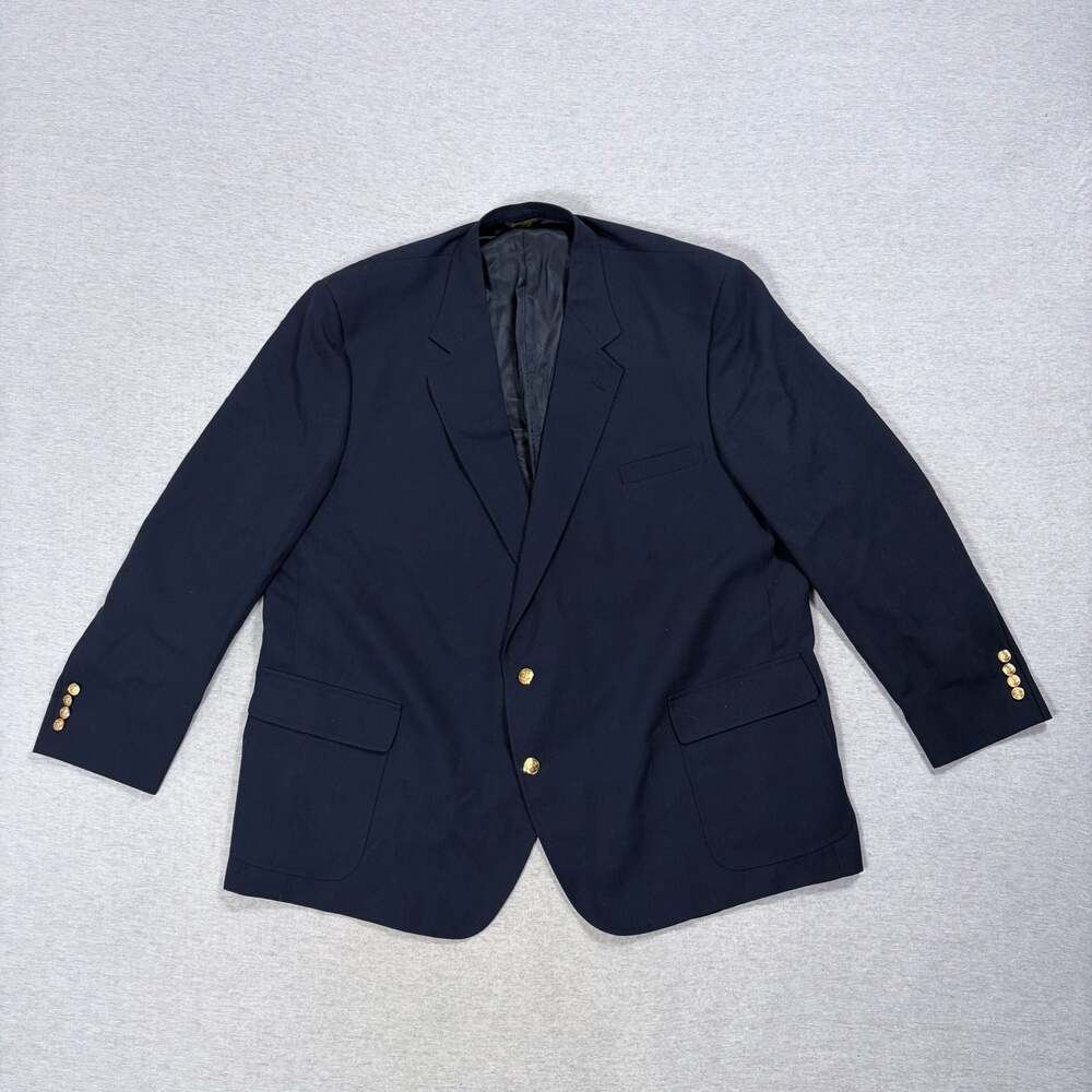 Palm Beach Repp Ltd Vintage Navy Blue Blazer Sport Coat Gold Buttons USA